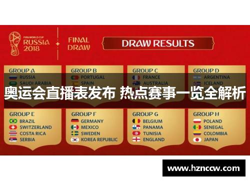 奥运会直播表发布 热点赛事一览全解析